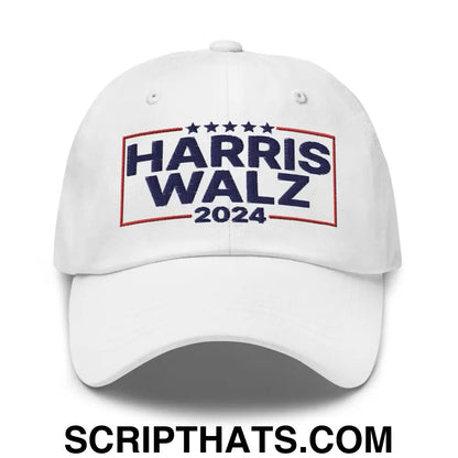 Harris Walz 2024 Dad Hat White