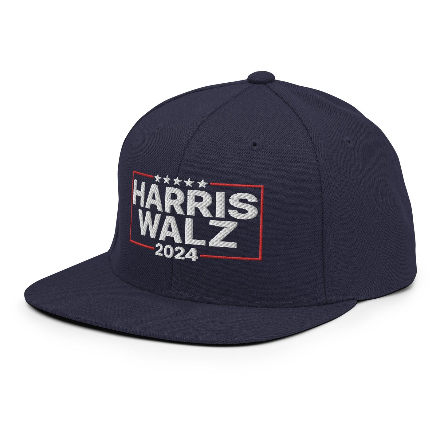 Harris Walz 2024 Flat Bill Brim Snapback Hat Navy