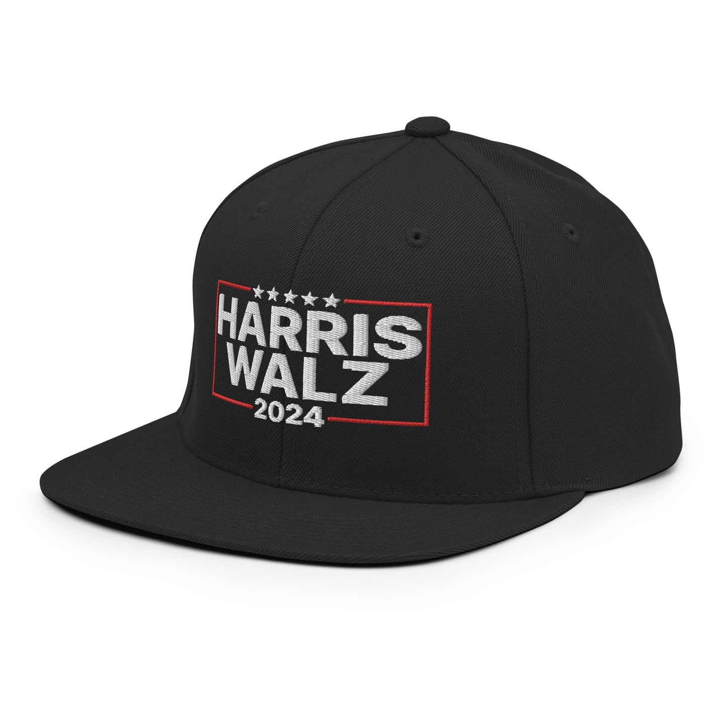 Harris Walz 2024 Flat Bill Brim Snapback Hat Black