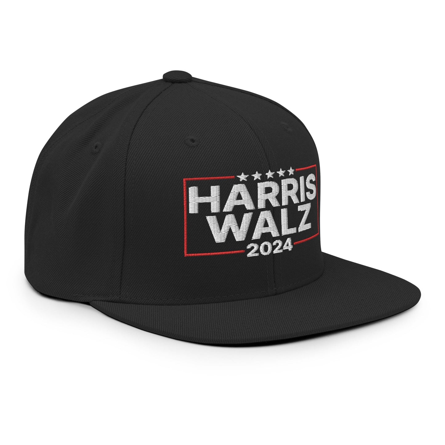 Harris Walz 2024 Flat Bill Brim Snapback Hat Black