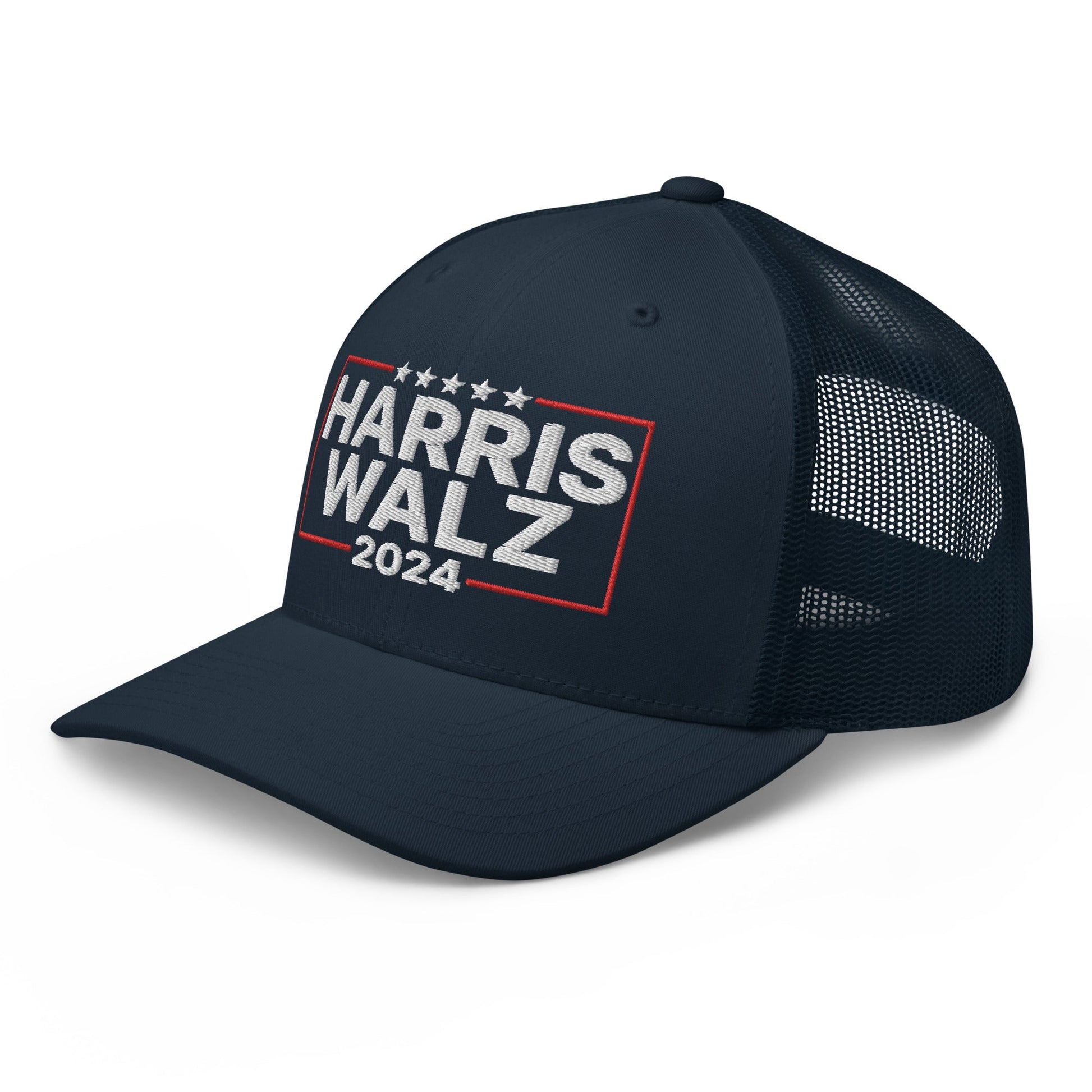 Harris Walz 2024 Retro Trucker Hat Navy