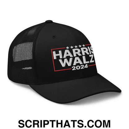 Harris Walz 2024 Retro Trucker Hat Black