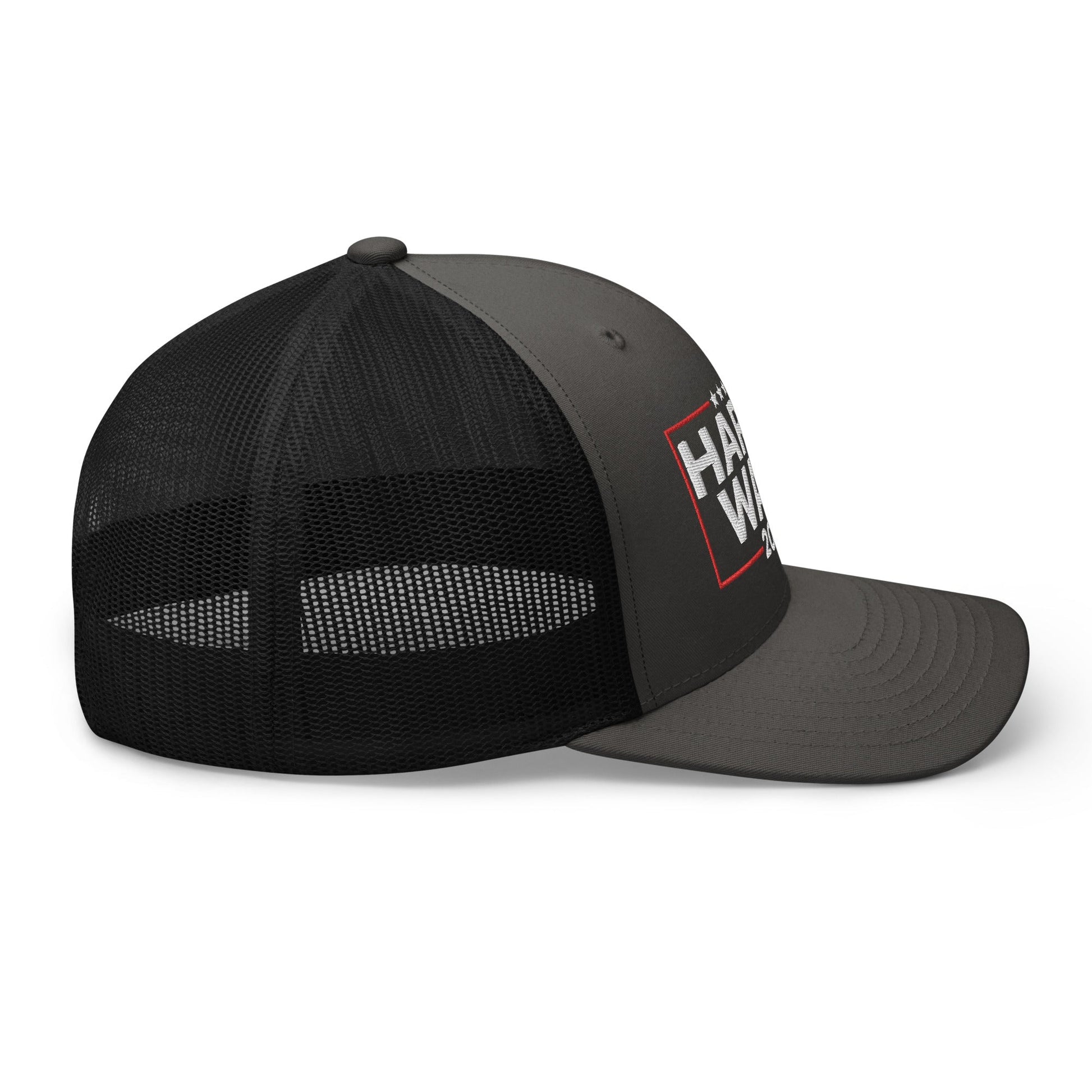 Harris Walz 2024 Retro Trucker Hat Charcoal Black