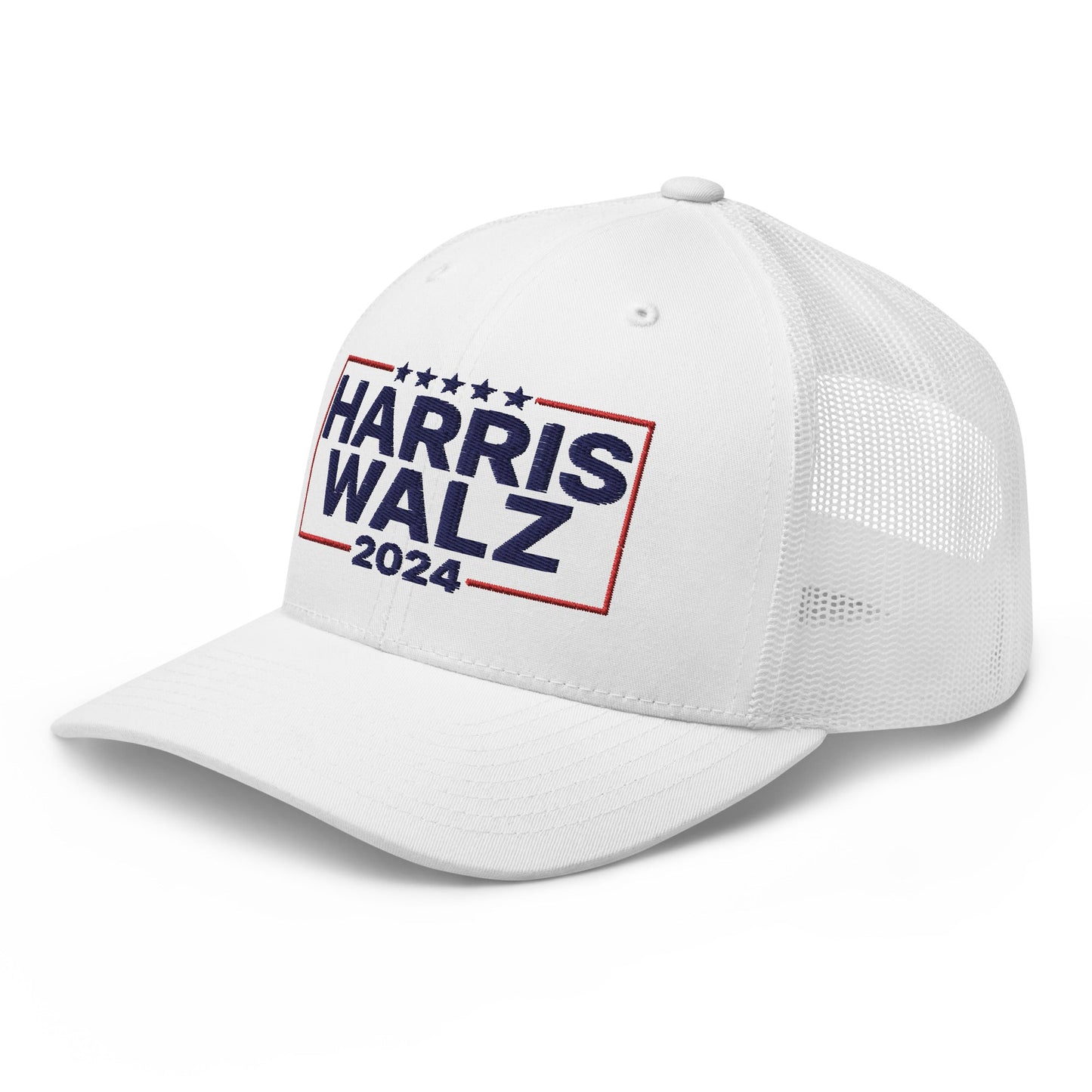 Harris Walz 2024 Retro Trucker Hat White