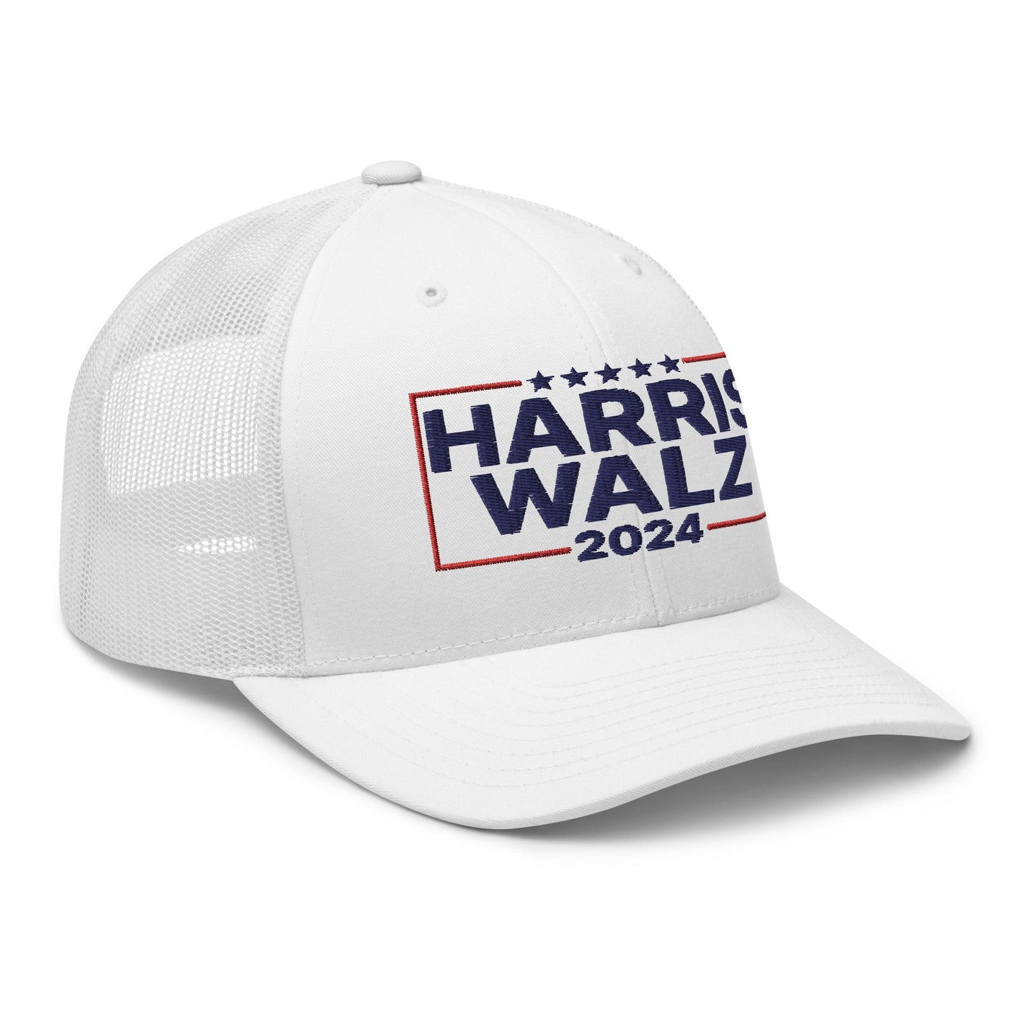 Harris Walz 2024 Retro Trucker Hat White