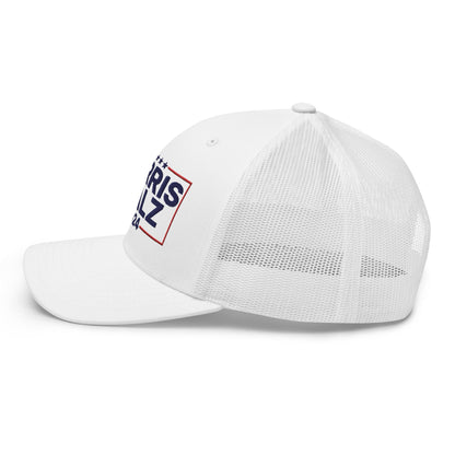 Harris Walz 2024 Retro Trucker Hat White