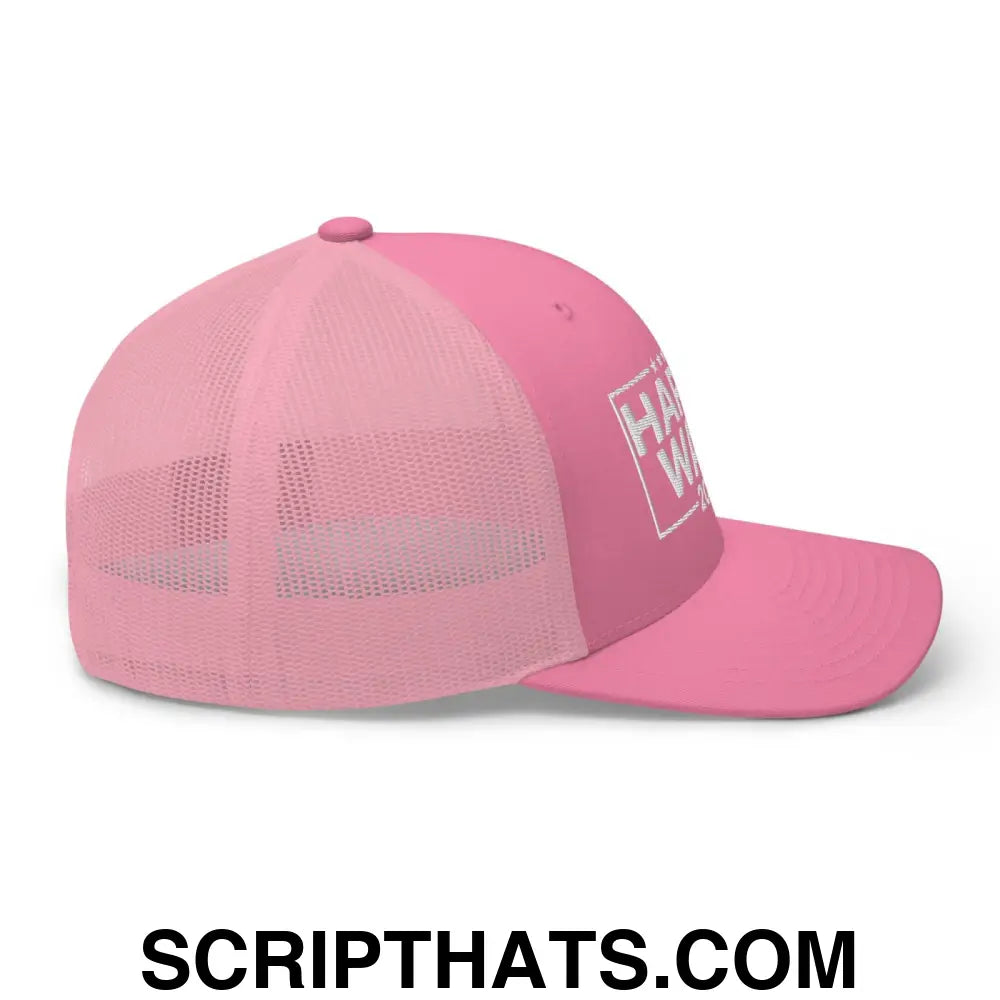 Harris Walz 2024 Retro Trucker Hat Pink