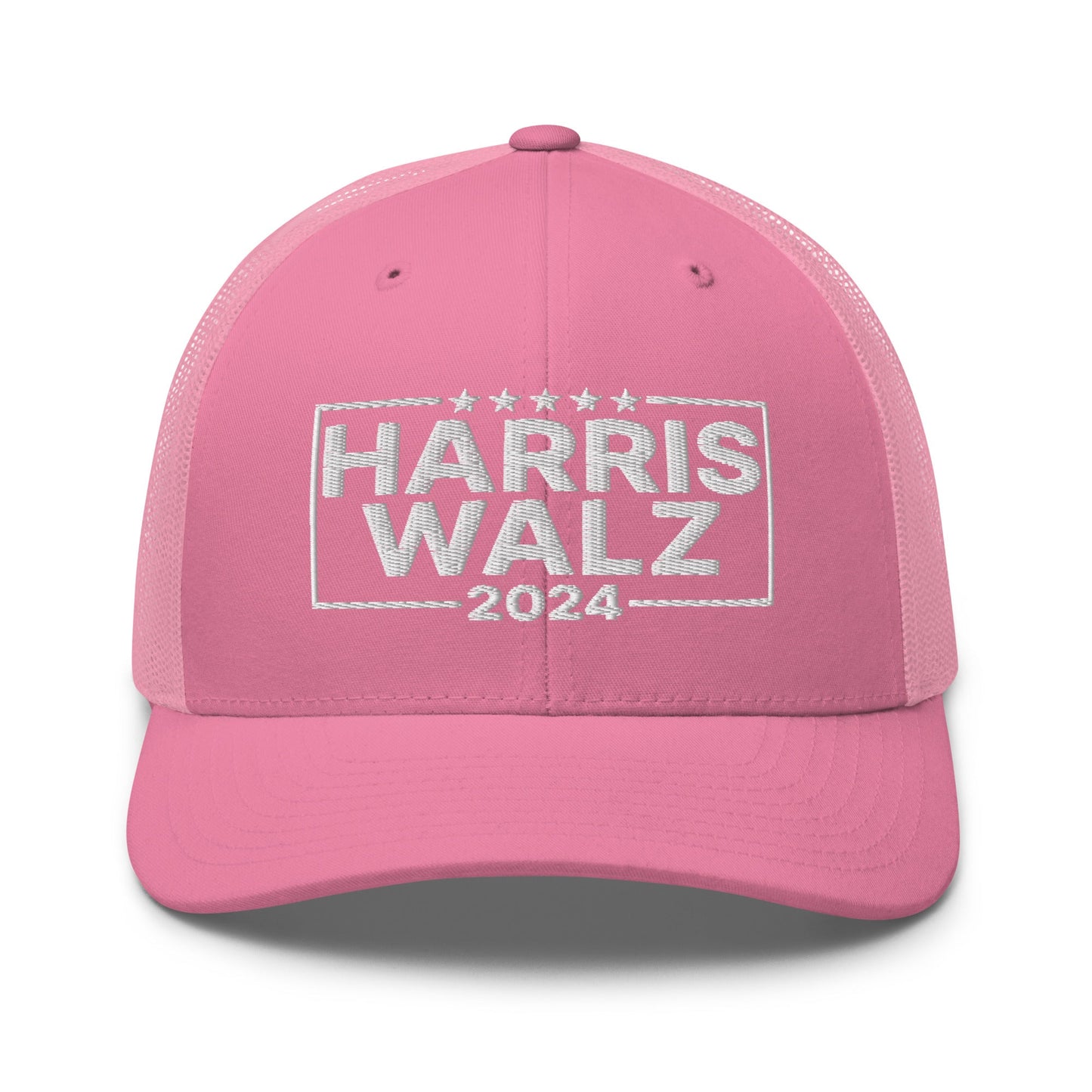 Harris Walz 2024 Retro Trucker Hat Pink