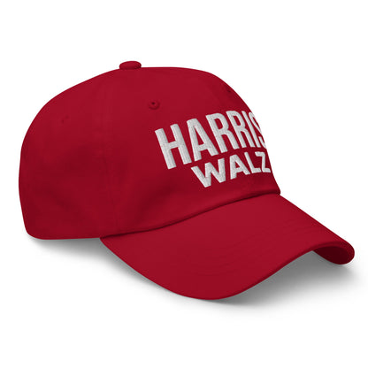 Harris Walz Embroidered Dad Hat Cranberry