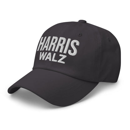 Harris Walz Embroidered Dad Hat Dark Grey