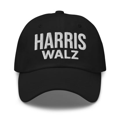 Harris Walz Embroidered Dad Hat Black