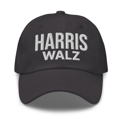 Harris Walz Embroidered Dad Hat Dark Grey