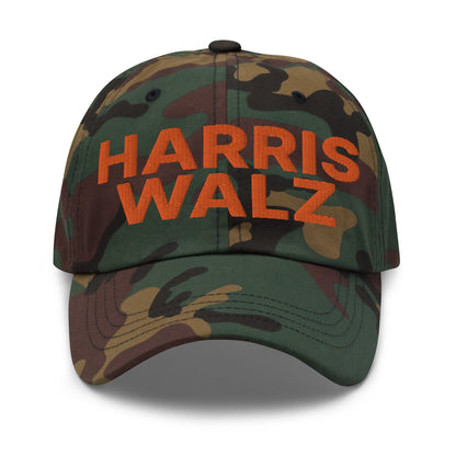 Harris-Walz Embroidered Dad Hat Orange Camo Camo