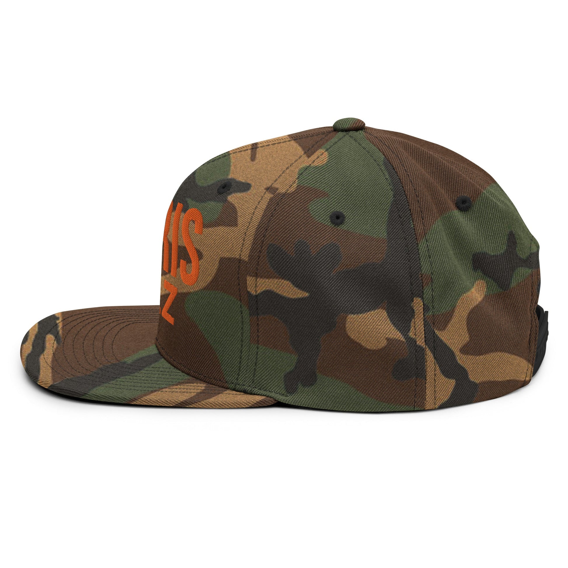 Harris Walz Embroidered Orange Camo Flat Bill Brim Snapback Hat Default Title