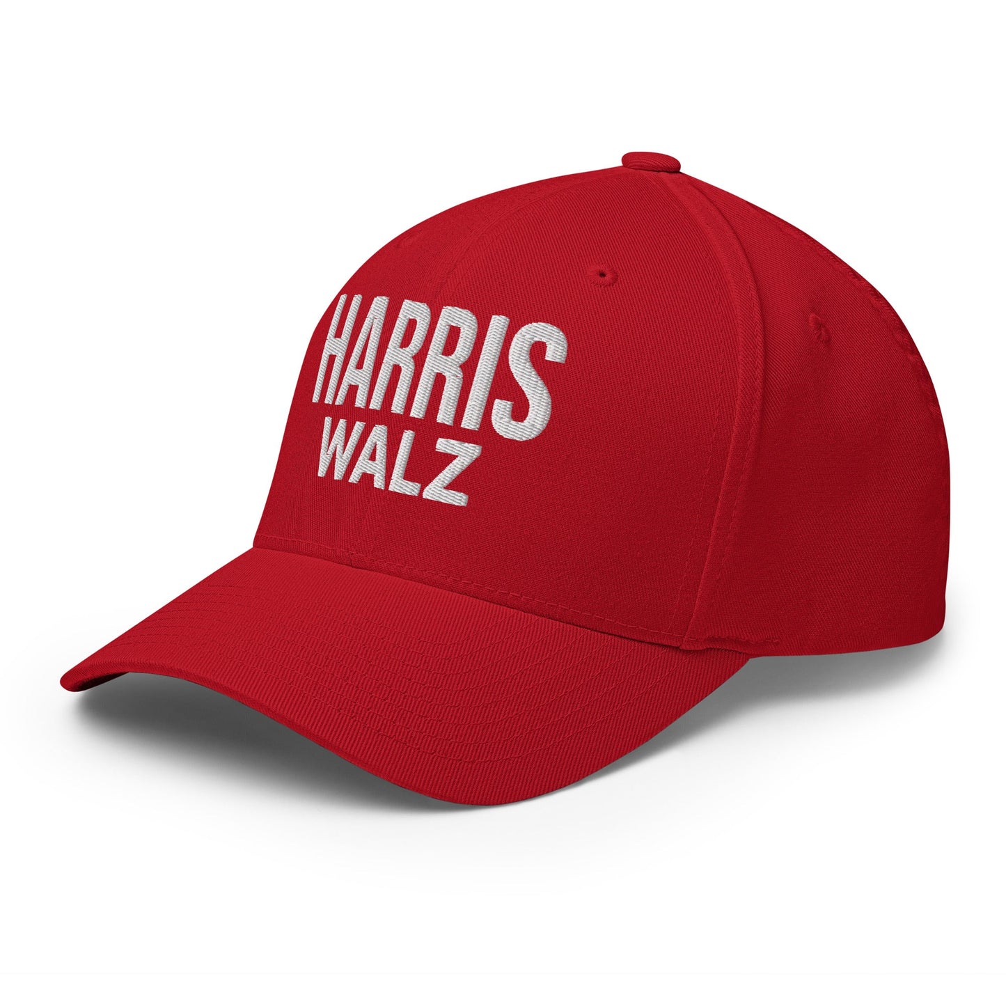 Harris Walz Embroidered Stretch Fit Baseball Hat Red