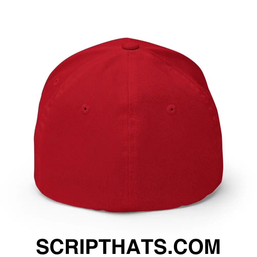 Harris Walz Embroidered Stretch Fit Baseball Hat Red