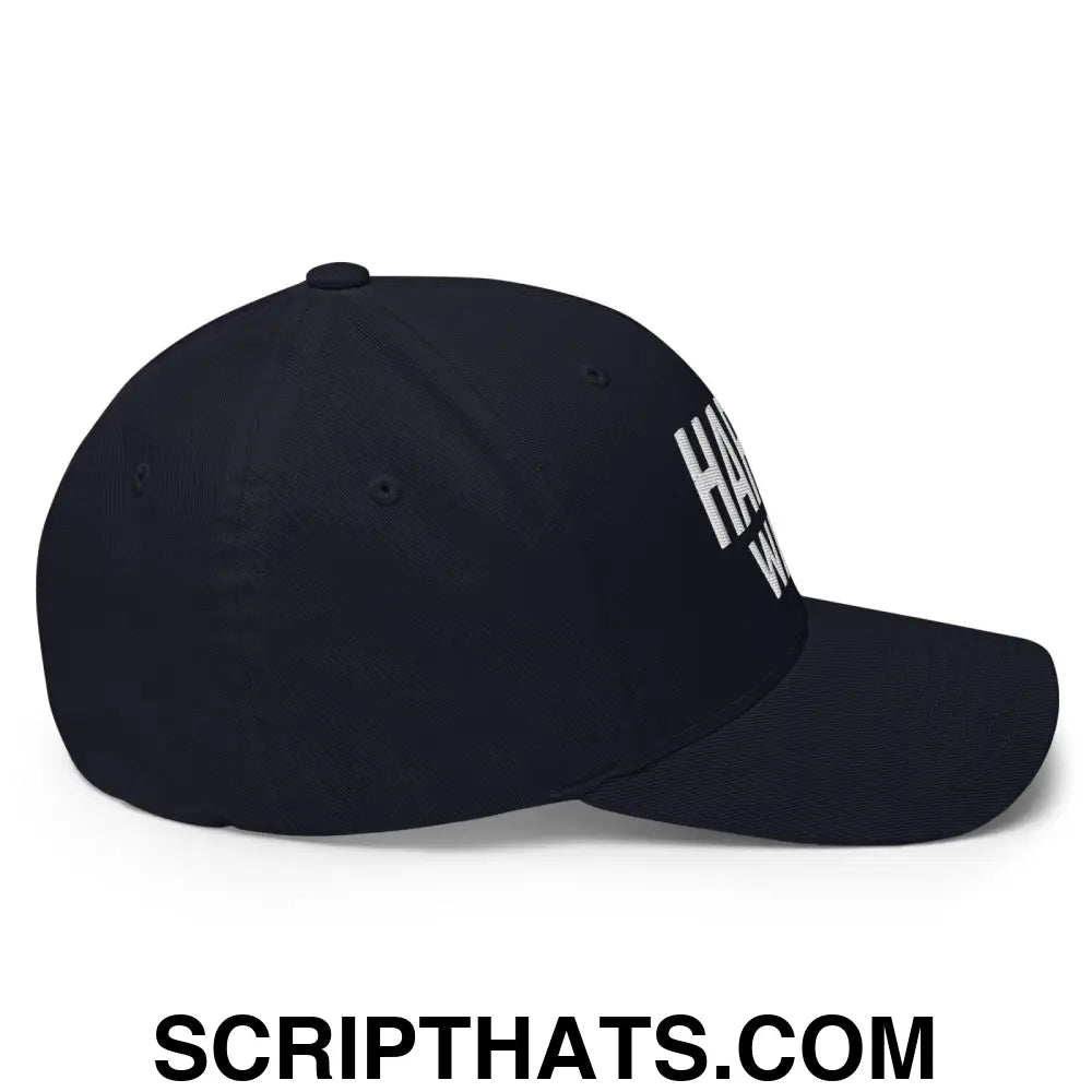 Harris Walz Embroidered Stretch Fit Baseball Hat Dark Navy