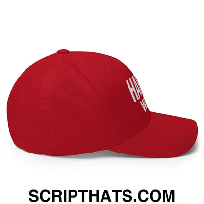 Harris Walz Embroidered Stretch Fit Baseball Hat Red