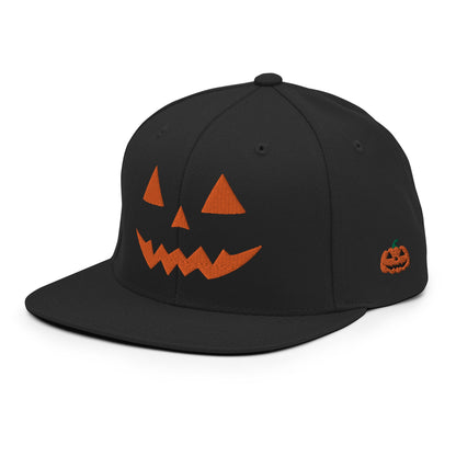 Harris Walz Jack-O'-Lantern Pumpkin Halloween Embroidered Flat Bill Brim Snapback Hat Default Title