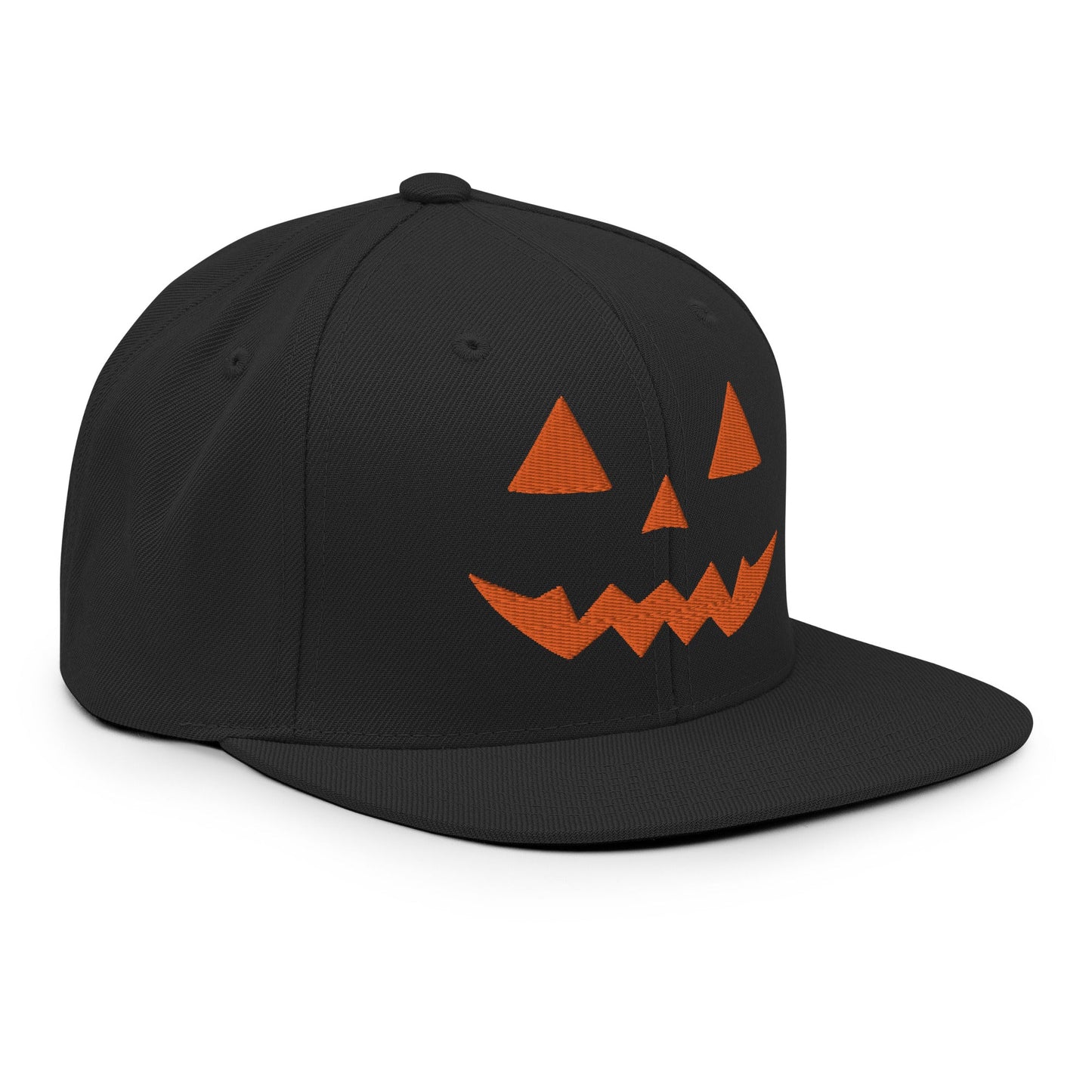 Harris Walz Jack-O'-Lantern Pumpkin Halloween Embroidered Flat Bill Brim Snapback Hat Default Title