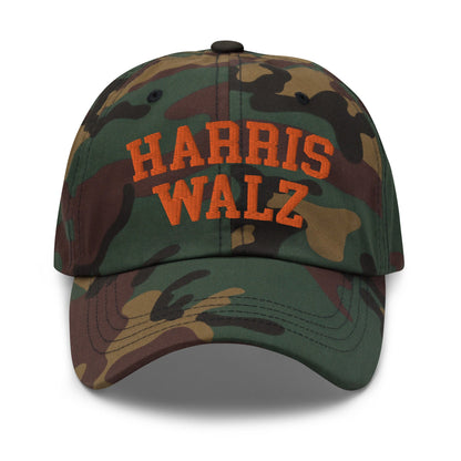 Harris Walz Midwest Dad Hat Green Camo