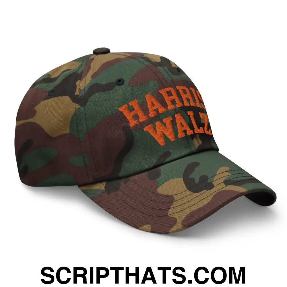 Harris Walz Midwest Dad Hat Orange Camo Camo