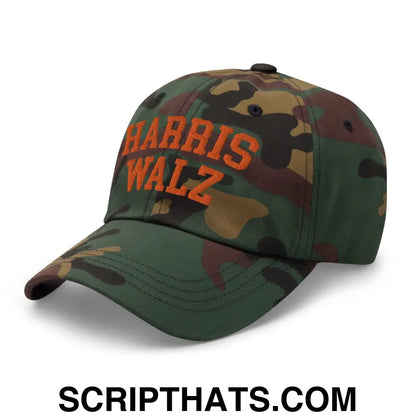 Harris Walz Midwest Dad Hat Orange Camo Camo