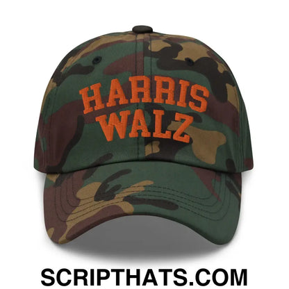 Harris Walz Midwest Dad Hat Orange Camo Camo