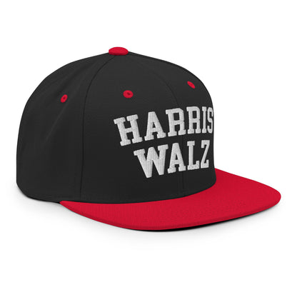 Harris Walz Midwest Flat Bill Brim Snapback Hat Black Red