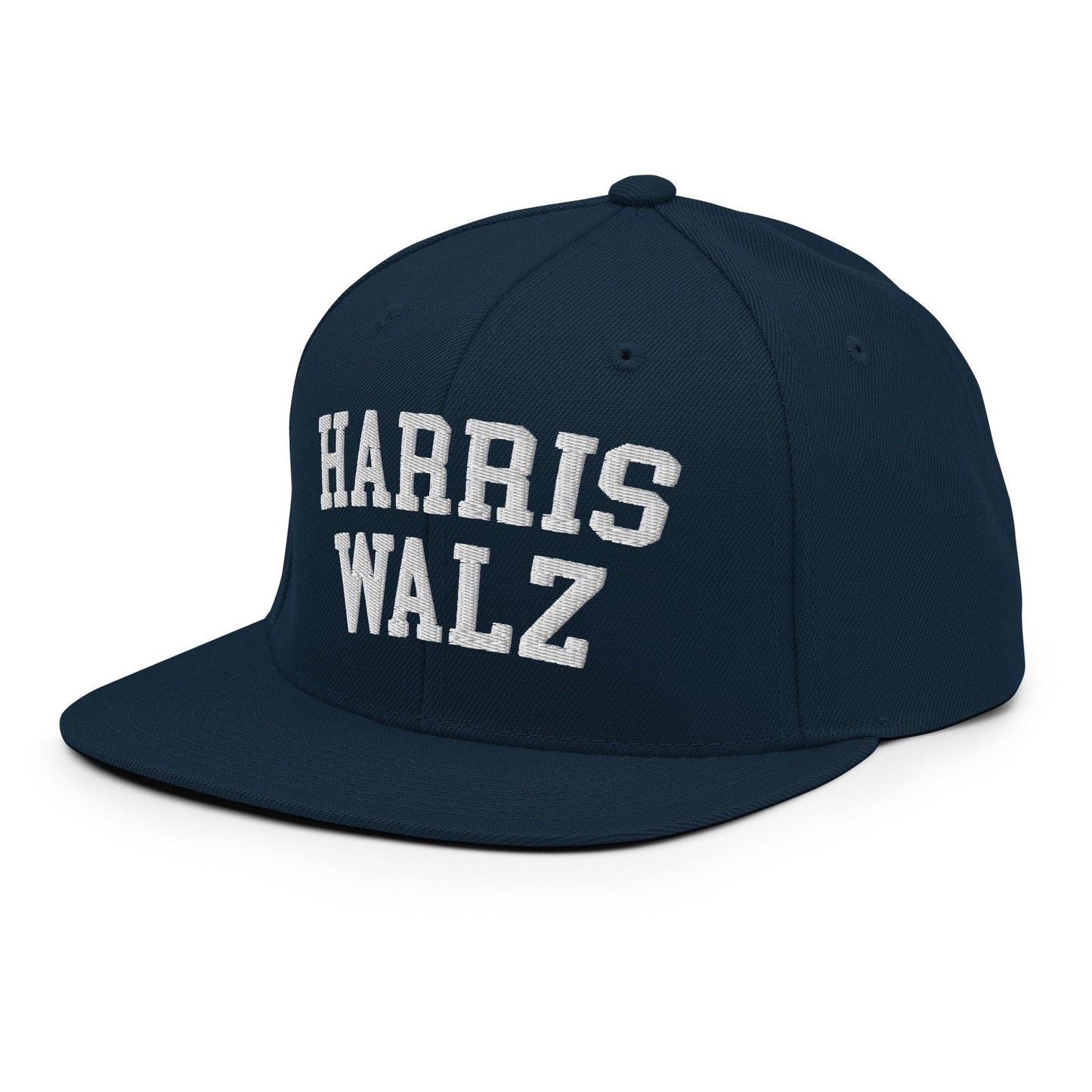 Harris Walz Midwest Flat Bill Brim Snapback Hat Dark Navy