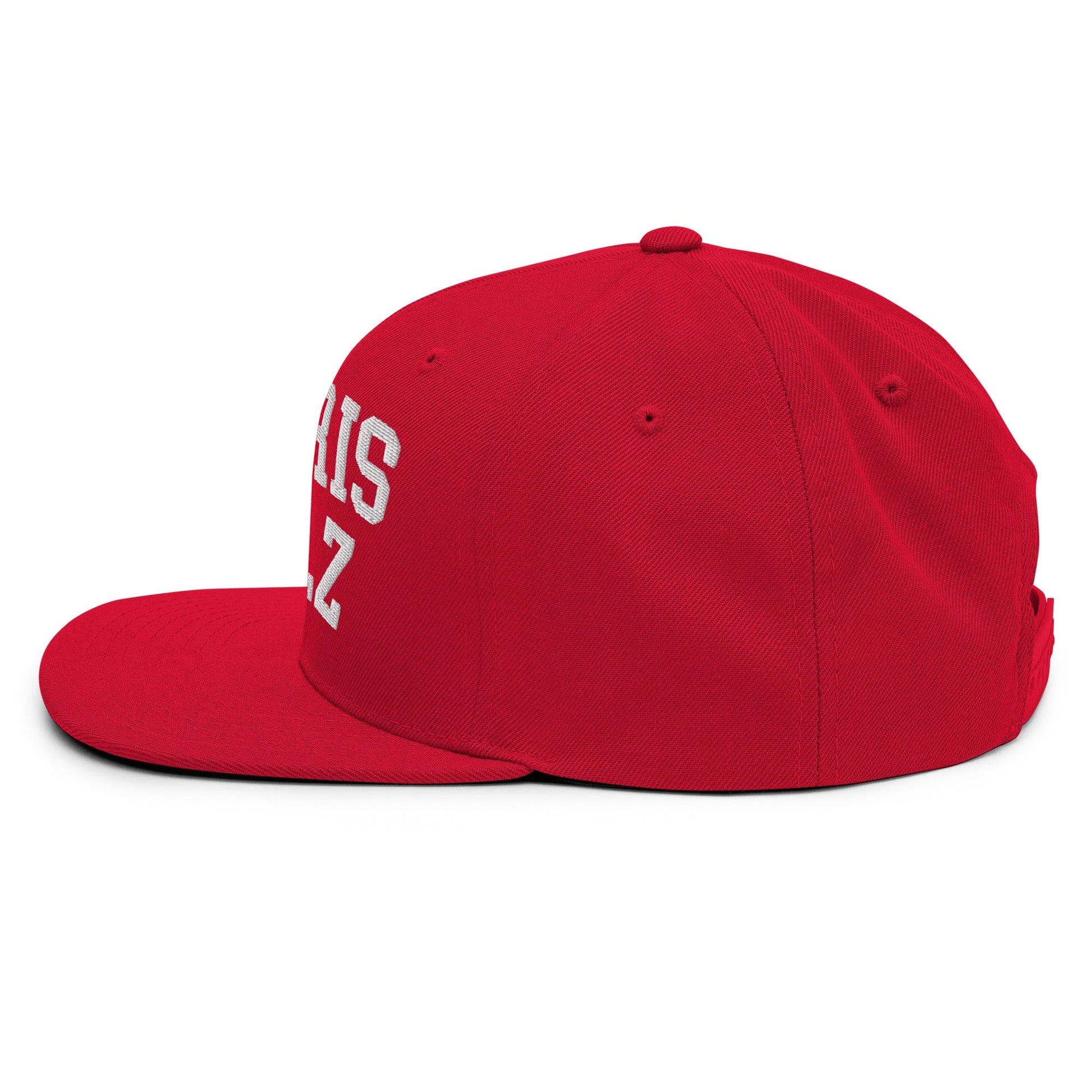 Harris Walz Midwest Flat Bill Brim Snapback Hat Red