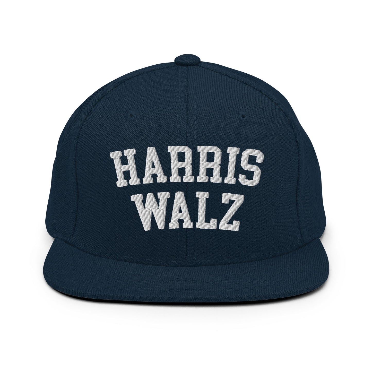 Harris Walz Midwest Flat Bill Brim Snapback Hat Dark Navy