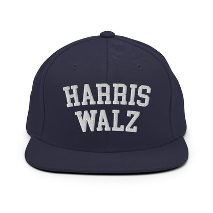 Harris Walz Midwest Flat Bill Brim Snapback Hat Navy