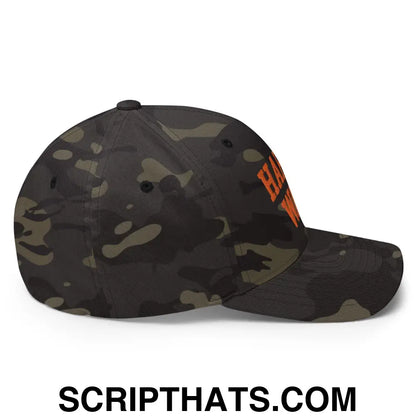 Harris-Walz Midwest Princess Parody Embroidered Stretch Fit Baseball Hat Orange Camo Multicam Black