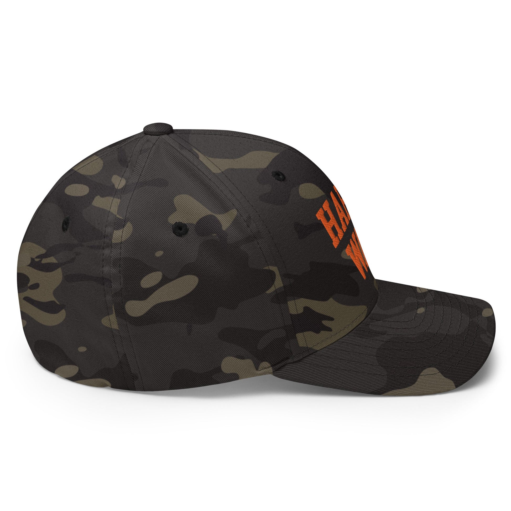 Harris-Walz Midwest Princess Parody Embroidered Stretch Fit Baseball Hat Orange Camo Multicam Black