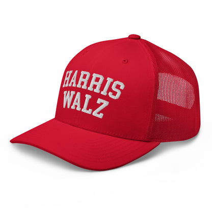 Harris Walz Midwest Retro Trucker Hat Red