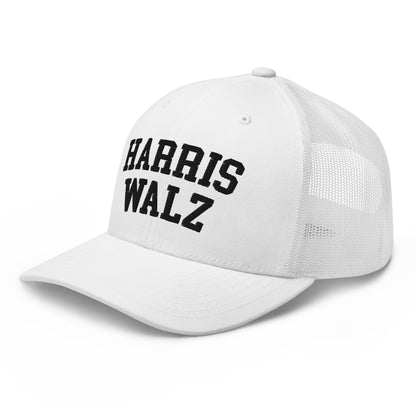 Harris Walz Midwest Retro Trucker Hat White