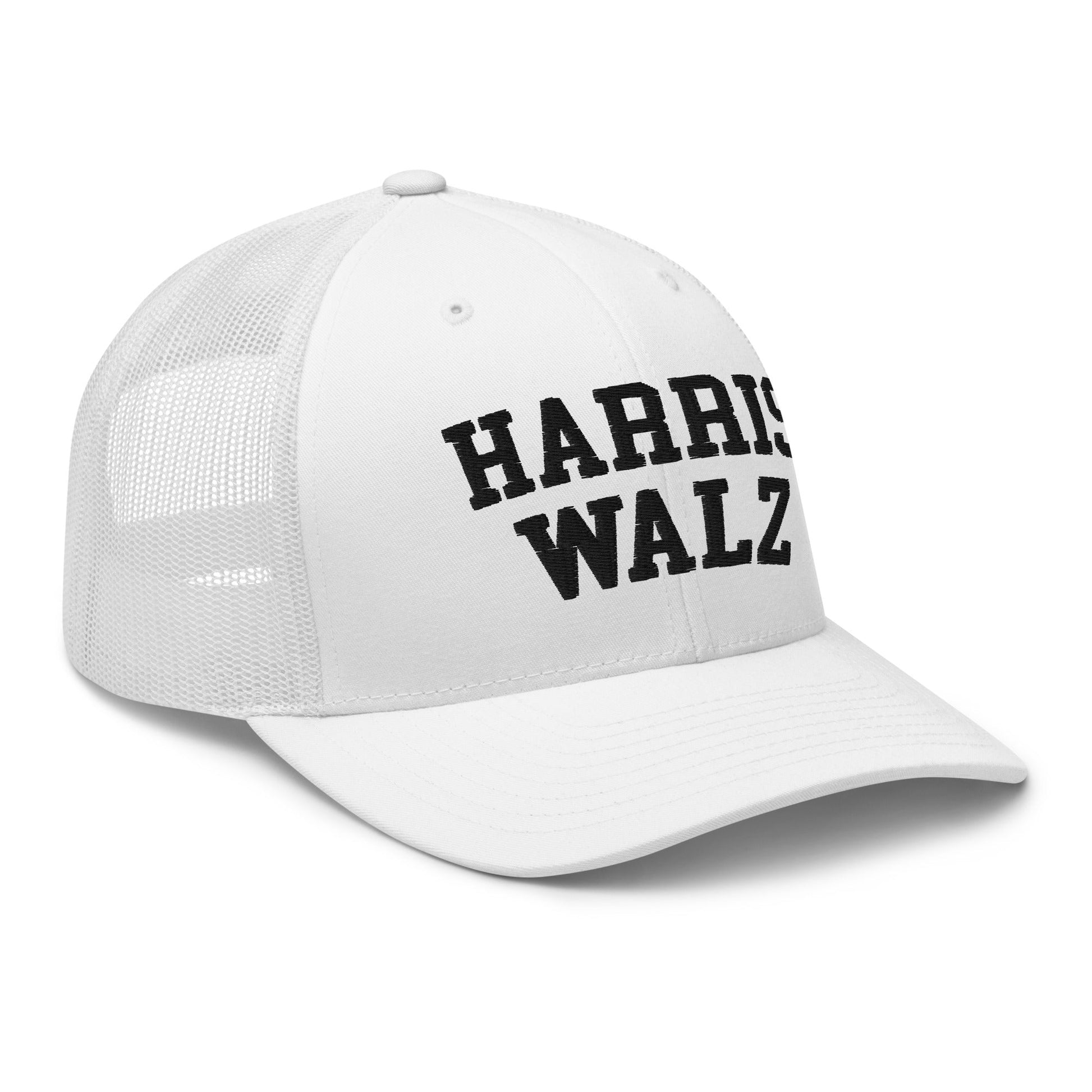 Harris Walz Midwest Retro Trucker Hat White