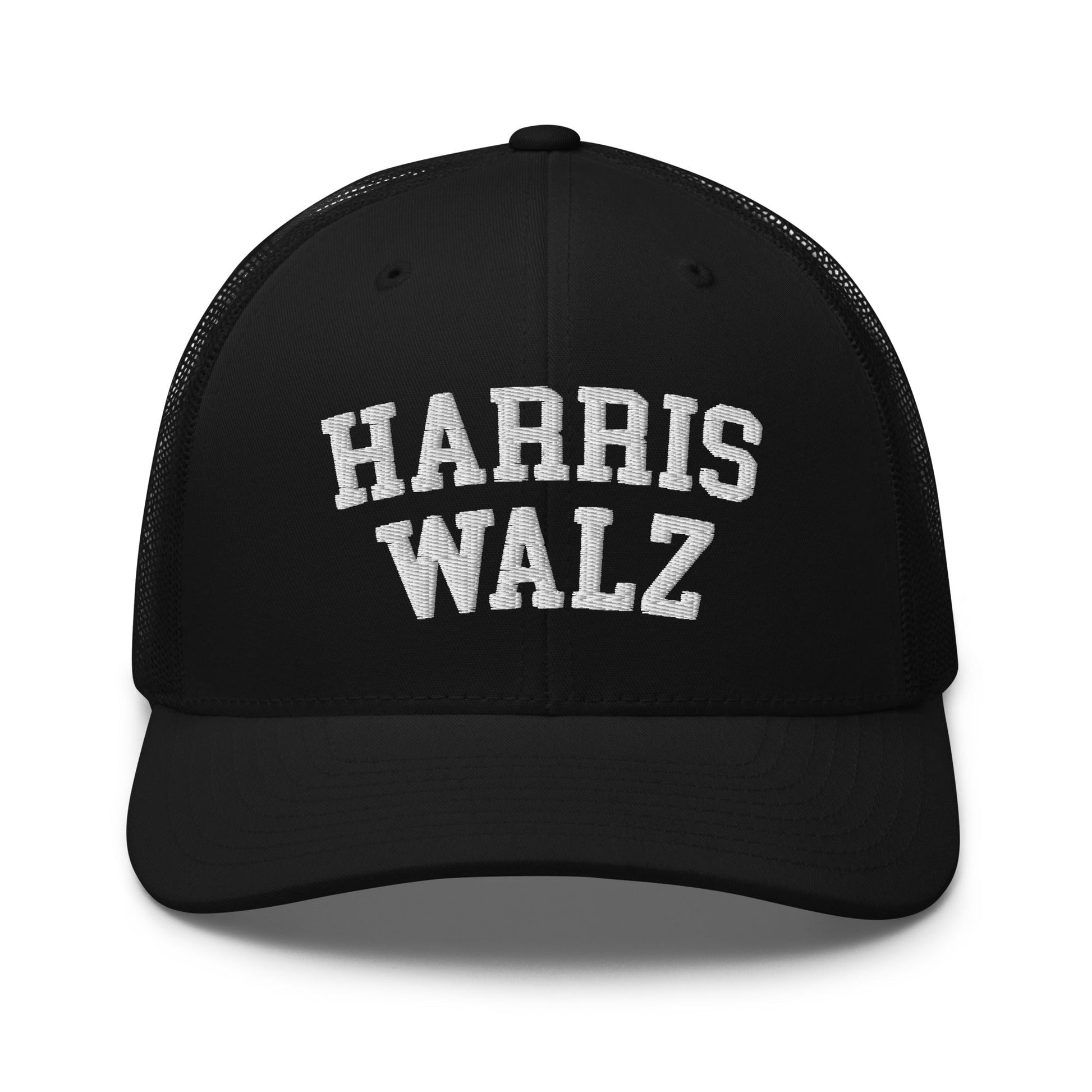 Harris Walz Midwest Retro Trucker Hat Black