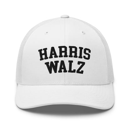 Harris Walz Midwest Retro Trucker Hat White