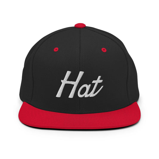 Hat Trick Soccer Hockey Vintage Sports Script Snapback Hat Black Red