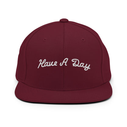 Have a Day Golf Snapback Hat Maroon