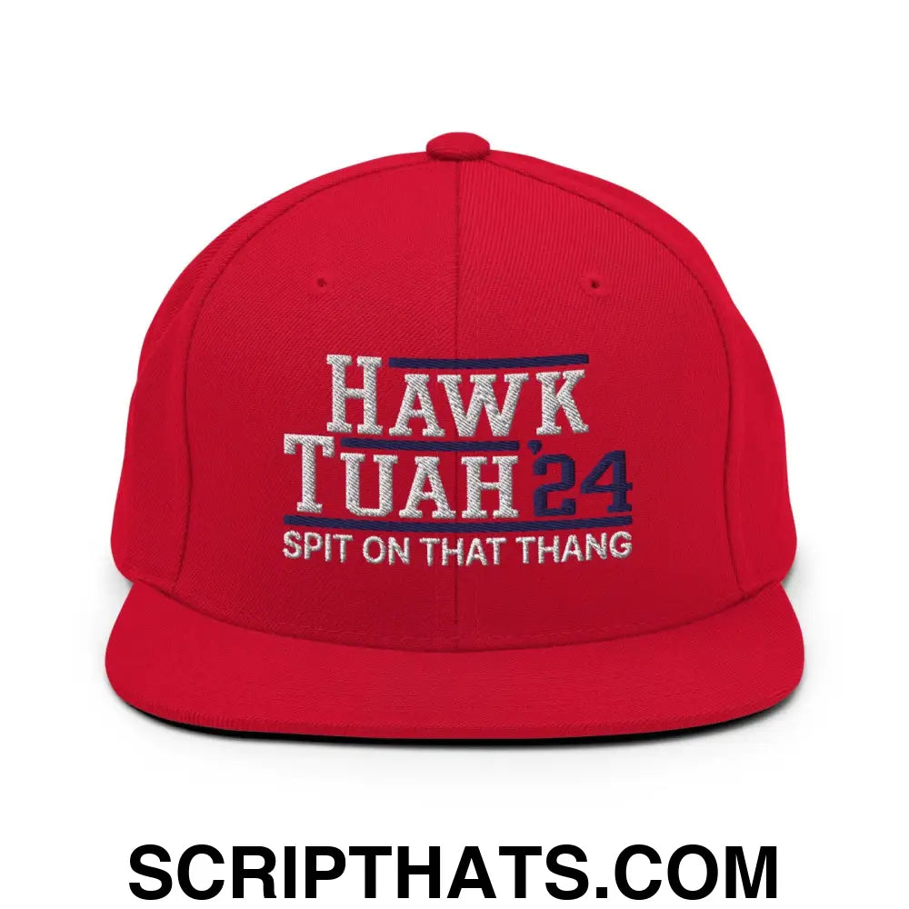 Hawk Tuah '24 2024 Tush Spit on that Thang Red Snapback Hat Red