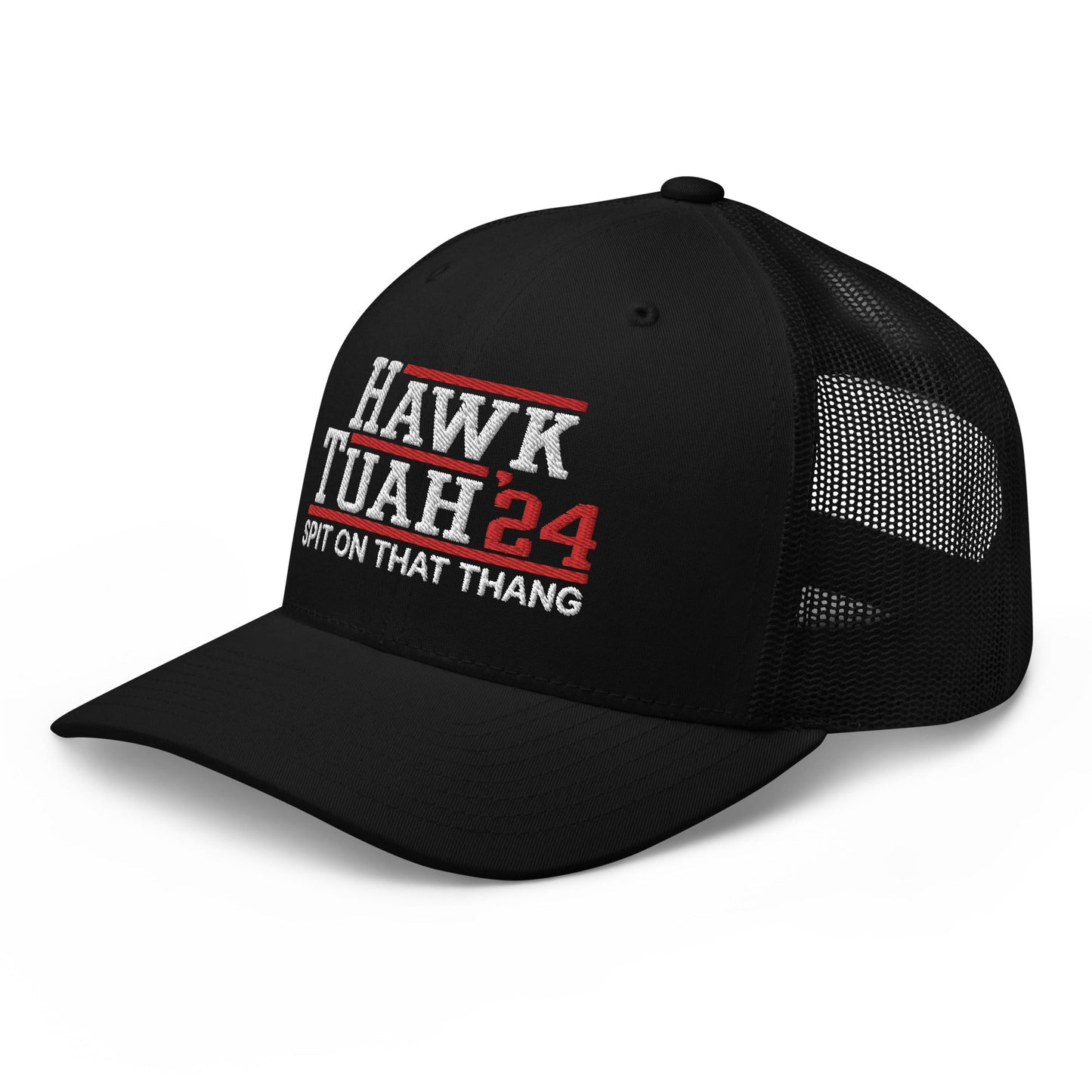 Hawk Tuah '24 2024 Tush Spit on that Thang Retro Trucker Hat Black