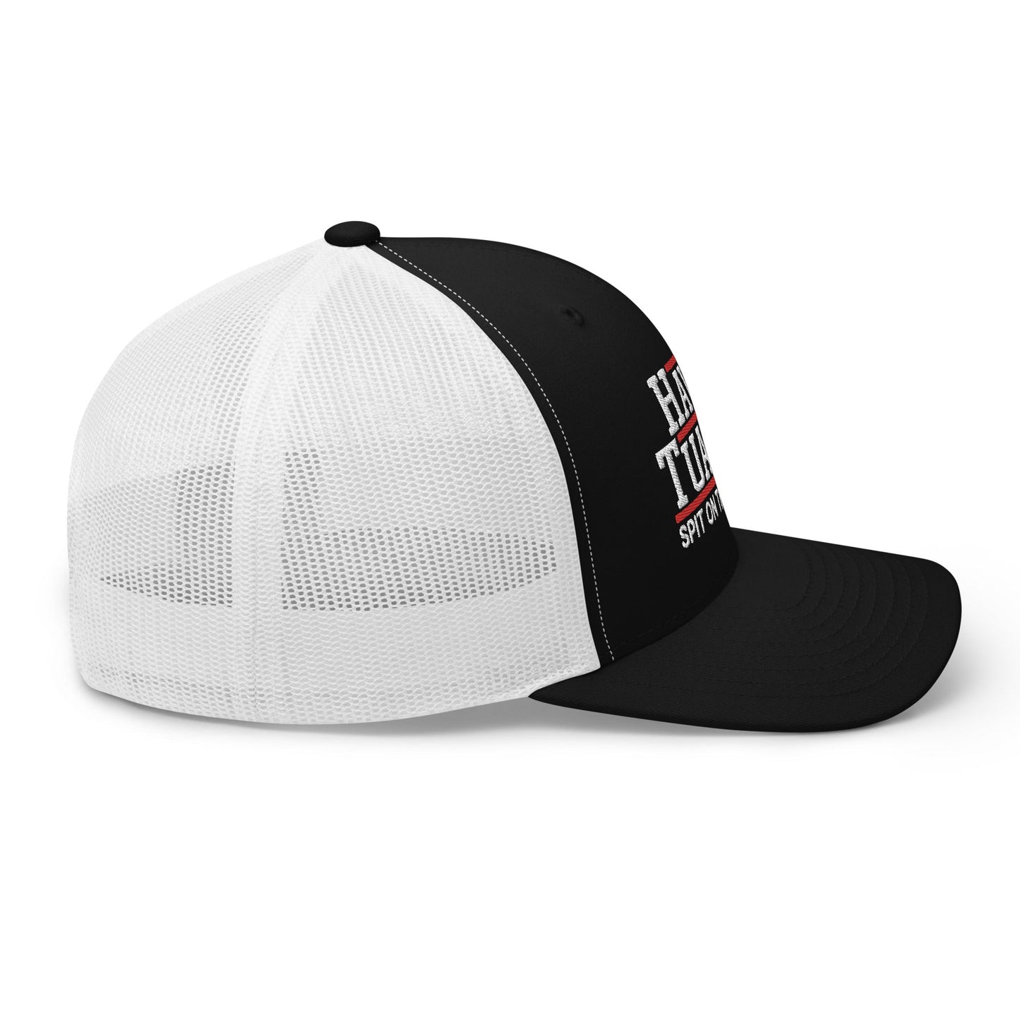 Hawk Tuah '24 2024 Tush Spit on that Thang Retro Trucker Hat Black White