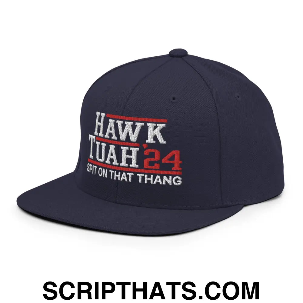 Hawk Tuah '24 2024 Tush Spit on that Thang Snapback Hat Navy