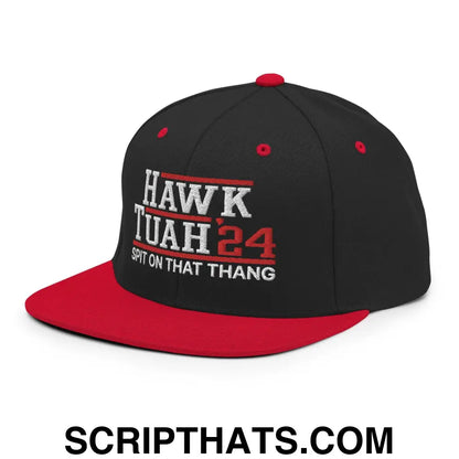 Hawk Tuah '24 2024 Tush Spit on that Thang Snapback Hat Black Red