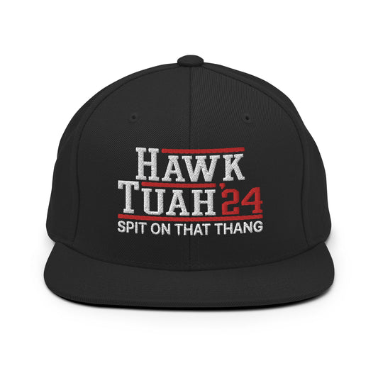 Hawk Tuah '24 2024 Tush Spit on that Thang Snapback Hat Black