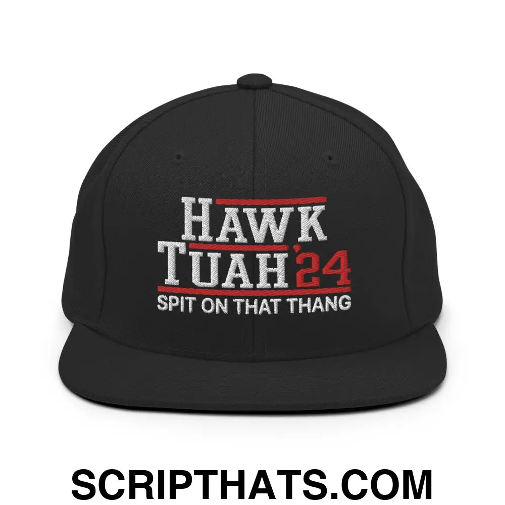 Hawk Tuah '24 2024 Tush Spit on that Thang Snapback Hat Black