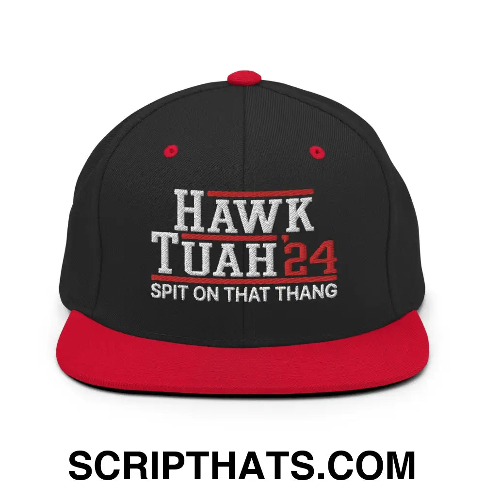 Hawk Tuah '24 2024 Tush Spit on that Thang Snapback Hat Black Red